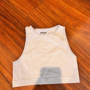 Garage Women's light blue Ribbed Crop Top
